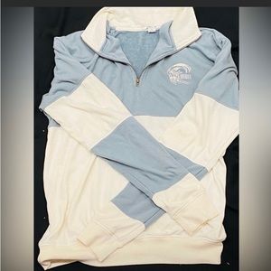 New colorblock half zip up sweatshirt